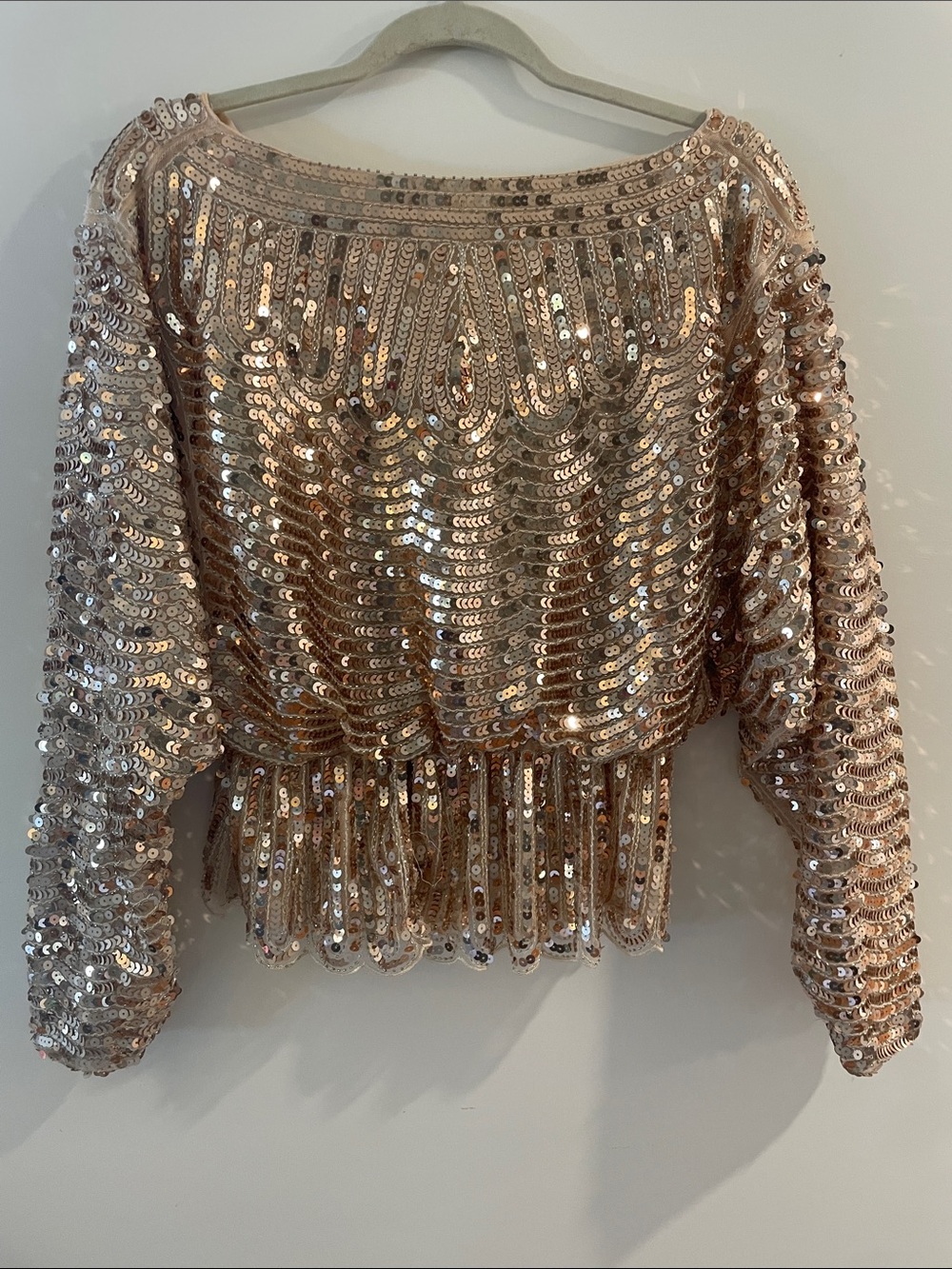 Endless Rose Rose Gold Sequin Blouson Top